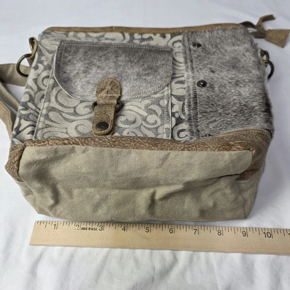 Myra Bag Flap Pocket Cowhide Shoulder Bag S-1125 - Picture 11 of 12